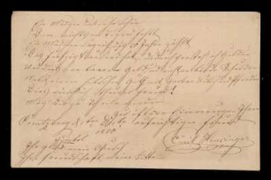 (Creutzburg, Dezember 1820) Emil Heusinger