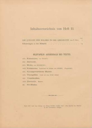 Inhaltsverzeichnis von Heft 13