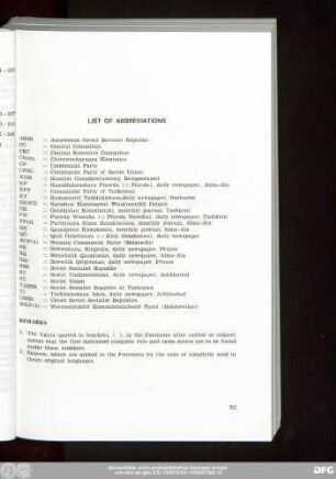 List Of Abbreviations