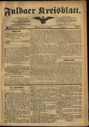 Ausgabe vom Montag, den 13. Januar 1908.