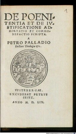 De Poenitentia Et De Iustificatione Adhortatio Et Commonefactio Scripta