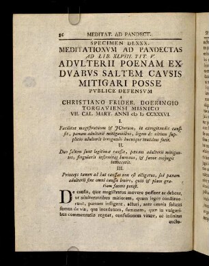 86-118, Spec. 580. Adulterii poenam ex duabus saltem ...