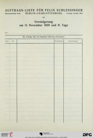 Auftrags-Liste