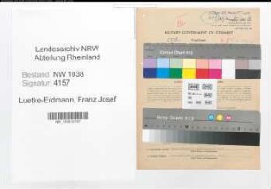 Entnazifizierung Franz Josef Luetke-Erdmann , geb. 04.04.1899 (Finanzbeamter)