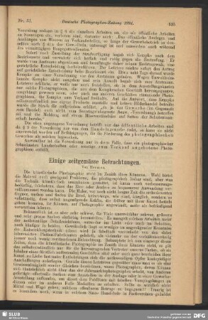 Einige zeitgemässe Betrachtungen