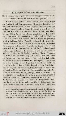 P. Kostbare Gefässe und Kleinodien