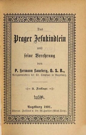 Das Prager Jesukindlein und seine Verehrung