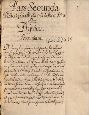 In Aristotelis libros Physicorum - BSB Clm 27895