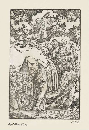 Vier Engel die Winde aufhaltend und Bezeichnung der Gläubigen, aus: Martin Luther, "Das newe testament deutzsch", Wittenberg 1524, ohne Paginierung [7. Kapitel Offenbarung]
