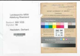 Entnazifizierung Gerhard Hackstein , geb. 24.02.1898 (Verwalter)