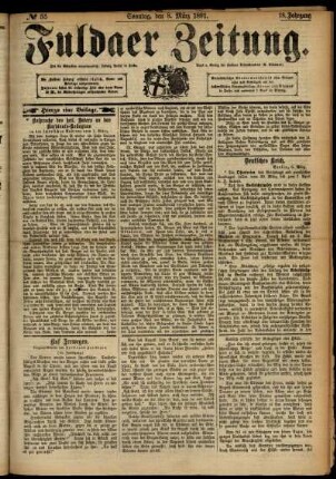 Erste Ausgabe vom Sonntag, den 08. März 1891.