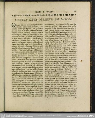 Observationes In Librum Psalmorum