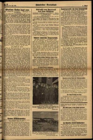 Zweite Ausgabe vom Mittwoch, den 30. Juli 1941.