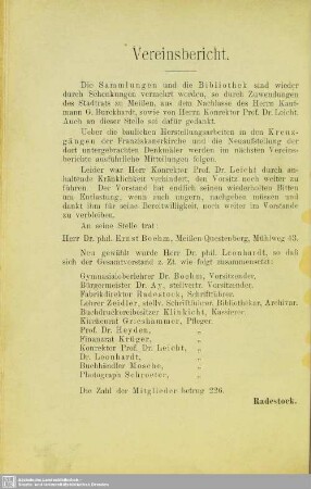 Vereinsbericht