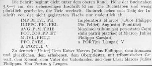 Inschrift auf einem römischen Meilenstein