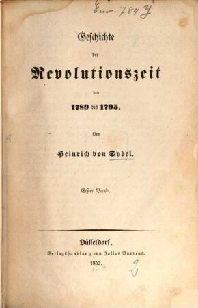 Geschichte der Revolutionszeit : von 1789 bis 1795, 1
