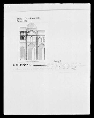 Cluny, Abteikirche, Bau III, Schnitt durch das nördliche Querschiff