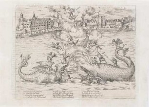Beschreibung derer Fürstlicher Güligscher ec. Hochzeit: Feuerwerk "Kampf des Drachens mit dem Walfisch" am 22. Juni 1585