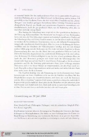 Gesamtsitzung am 10. Juli 2004