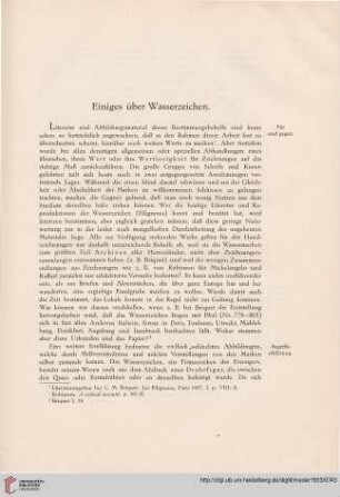 Einiges über Wasserzeichen