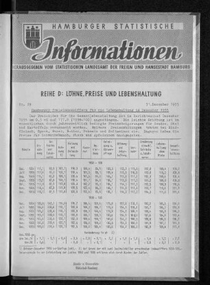 Hamburger Preisindexziffern für die Lebenshaltung im Dezember 1955 : Nr. 29