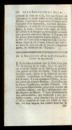 De la Religion & de la Superstition de ces tems-là.