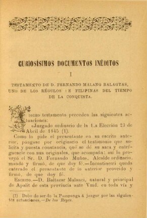 Curiosísimos documentos inéditos
