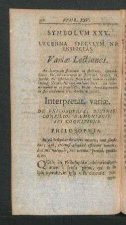 Symbolum XXV. Lucerna Speculum Ne Inspicias.