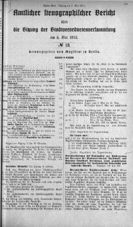 No. 13, 6. Mai 1915