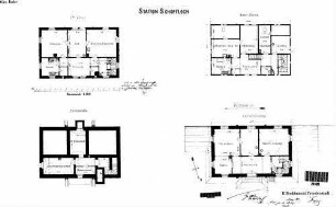 Schopfloch (b Freudenstadt): Empfangsgebäude Verwaltungsgebäude Grundrisse UG,EG,1.OG,DG