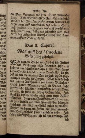 Das II. Capitel. Was auff des Asmodeus Befreyung gefolget.