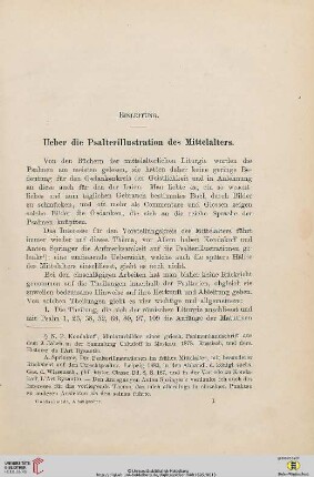 Einleitung: Ueber die Psalterillustration des Mittelalters