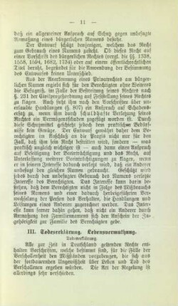 III. Todeserklärung. Lebensvermuthung