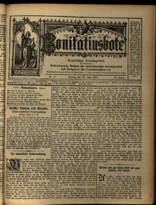Erste Ausgabe vom Sonntag, den 22. Juni 1913.