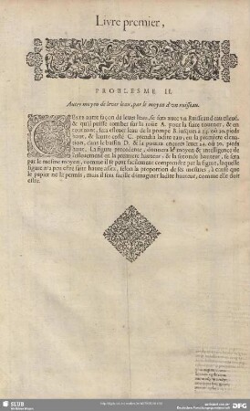 PROBLESME II. Autre moyen de lever leau, par le moyen d'un ruisseau.