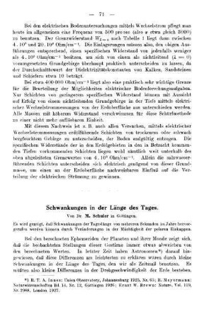 Schwankungen in der Länge des Tages