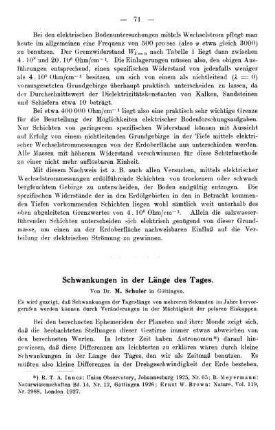 Schwankungen in der Länge des Tages