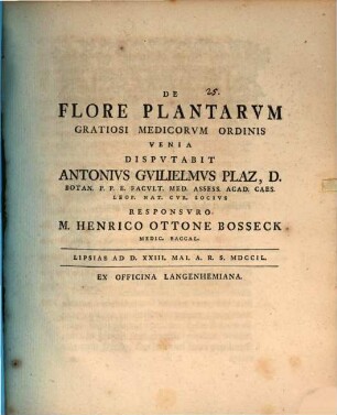 De flore plantarvm