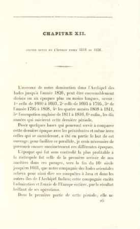 Chapitre XII. Courte revue de l'époque entre 1816 et 1826