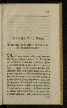Sechsste Abtheilung.