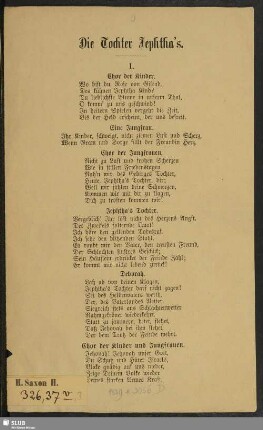 Die Tochter Jephta's