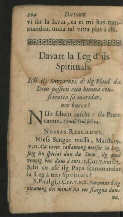 Davart la Leg d'ils Spirituals.