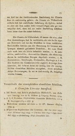 Verzeichniss der vorzüglichsten chemischen Schriften