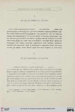X: Vie de Matthieu le Pauvre