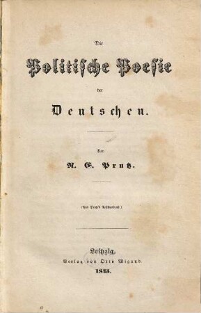 Die politische Poesie der Deutschen
