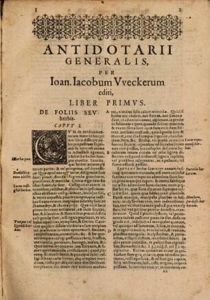Antidotarivm Geminvm, Generale Et Speciale