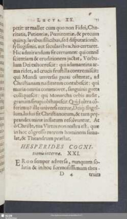 Hesperides Cognitionis internae. XXI.