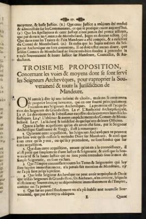 17-20, Troisie´me Proposition, Concernant les ...