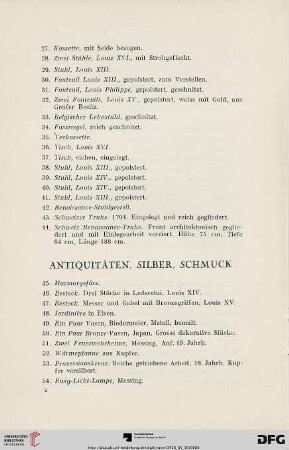 Antiquitäten, Silber, Schmuck (Nr. 45-93)