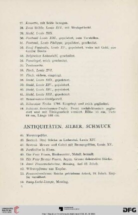 Antiquitäten, Silber, Schmuck (Nr. 45-93)